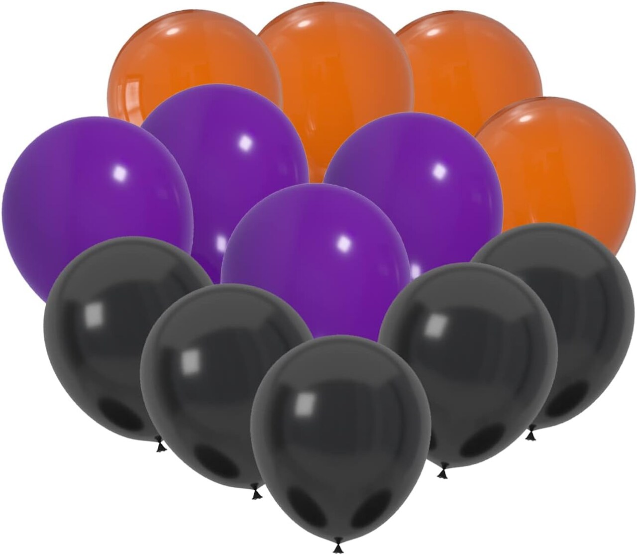 Black, Orange & Purple Latex Balloons 12in 60pcs Party Decorations